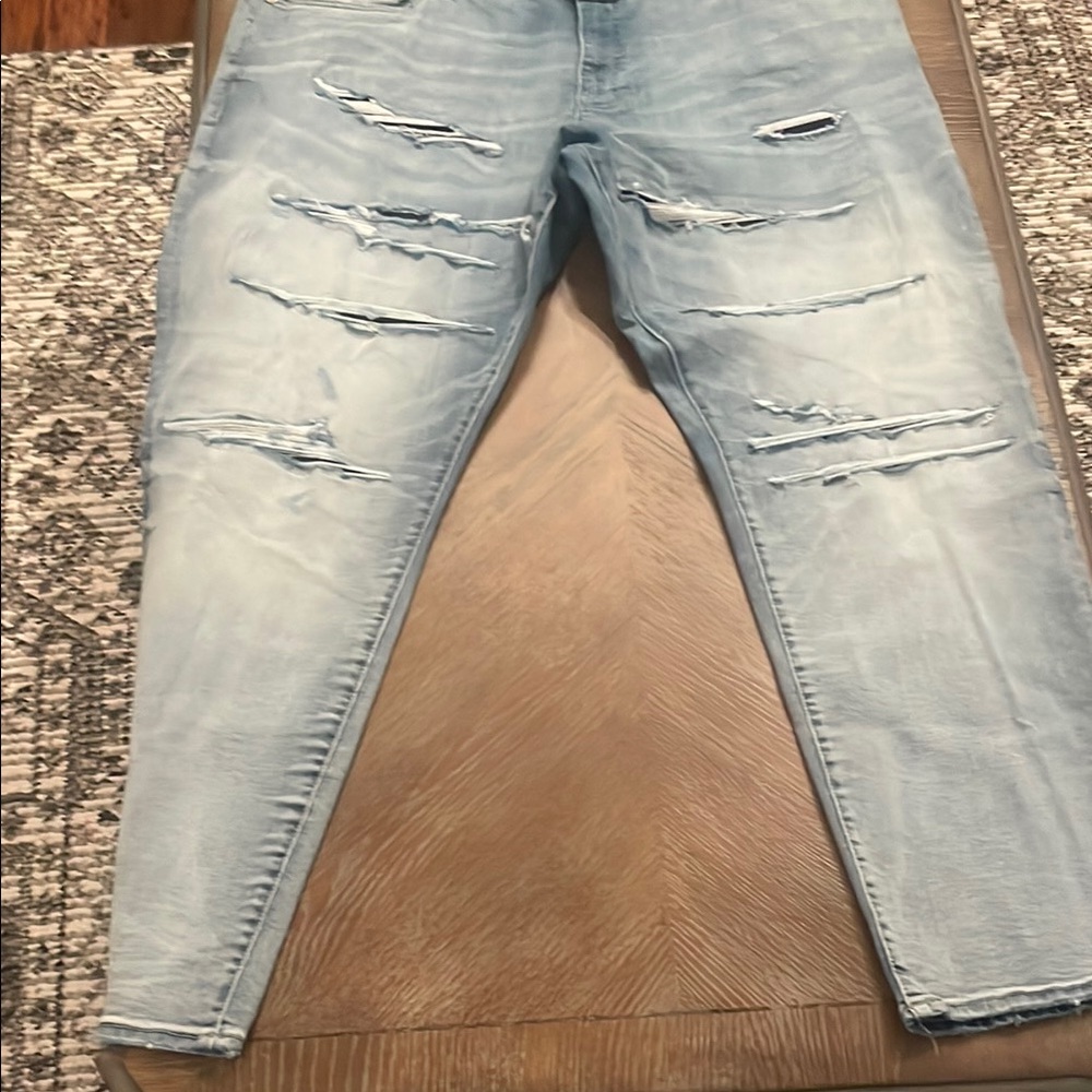 Jordan Craig Blue Straight Jeans Distressed Vintage Look 44/32
